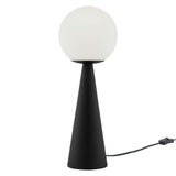 Apex White/Black Glass Globe Glass Table Lamp - Ornate Home