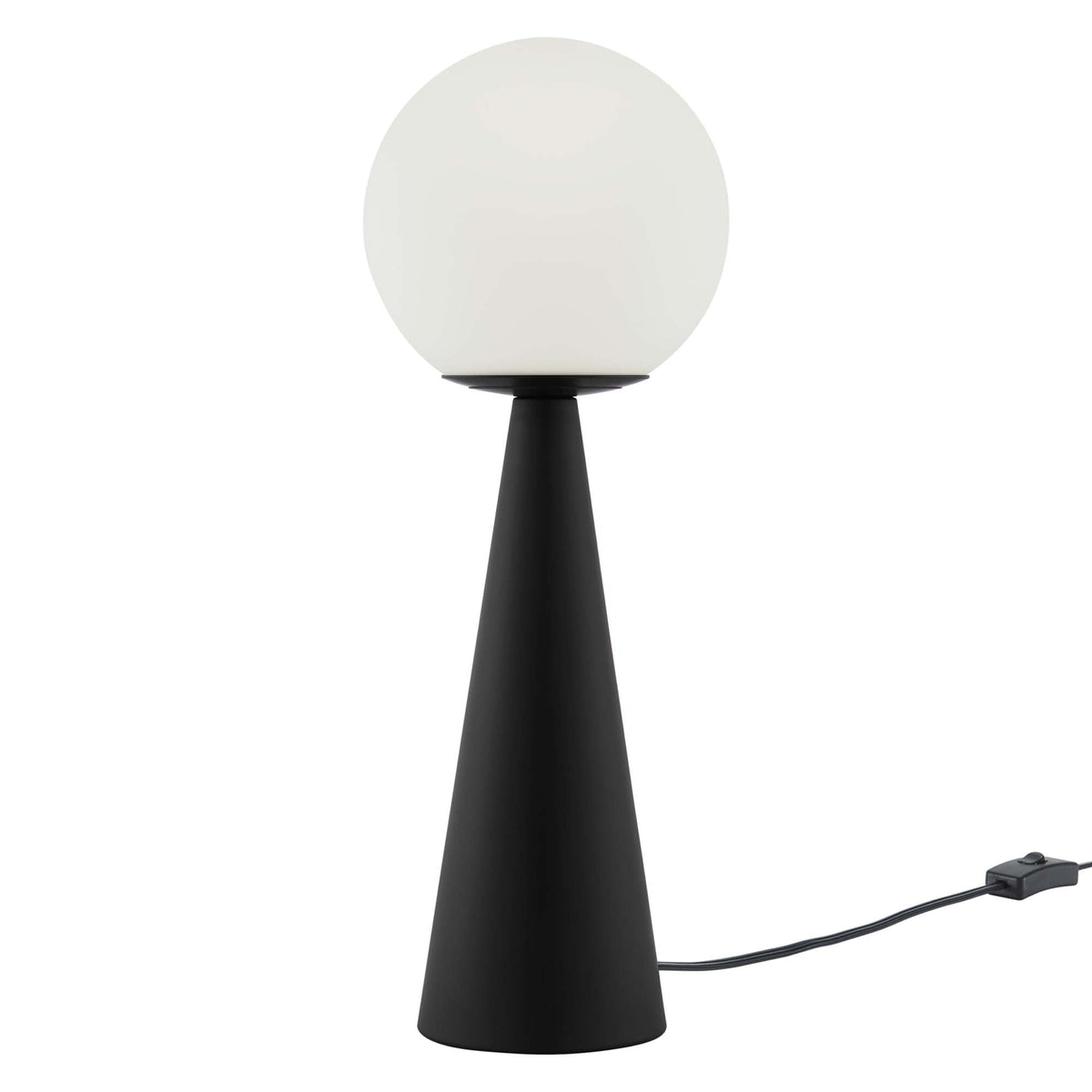 Apex White/Black Glass Globe Glass Table Lamp - Ornate Home