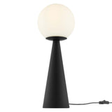 Apex White/Black Glass Globe Glass Table Lamp - Ornate Home