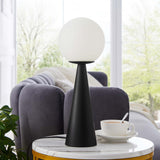 Apex White/Black Glass Globe Glass Table Lamp - Ornate Home
