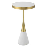 Apex White Concrete Accent Table - Ornate Home