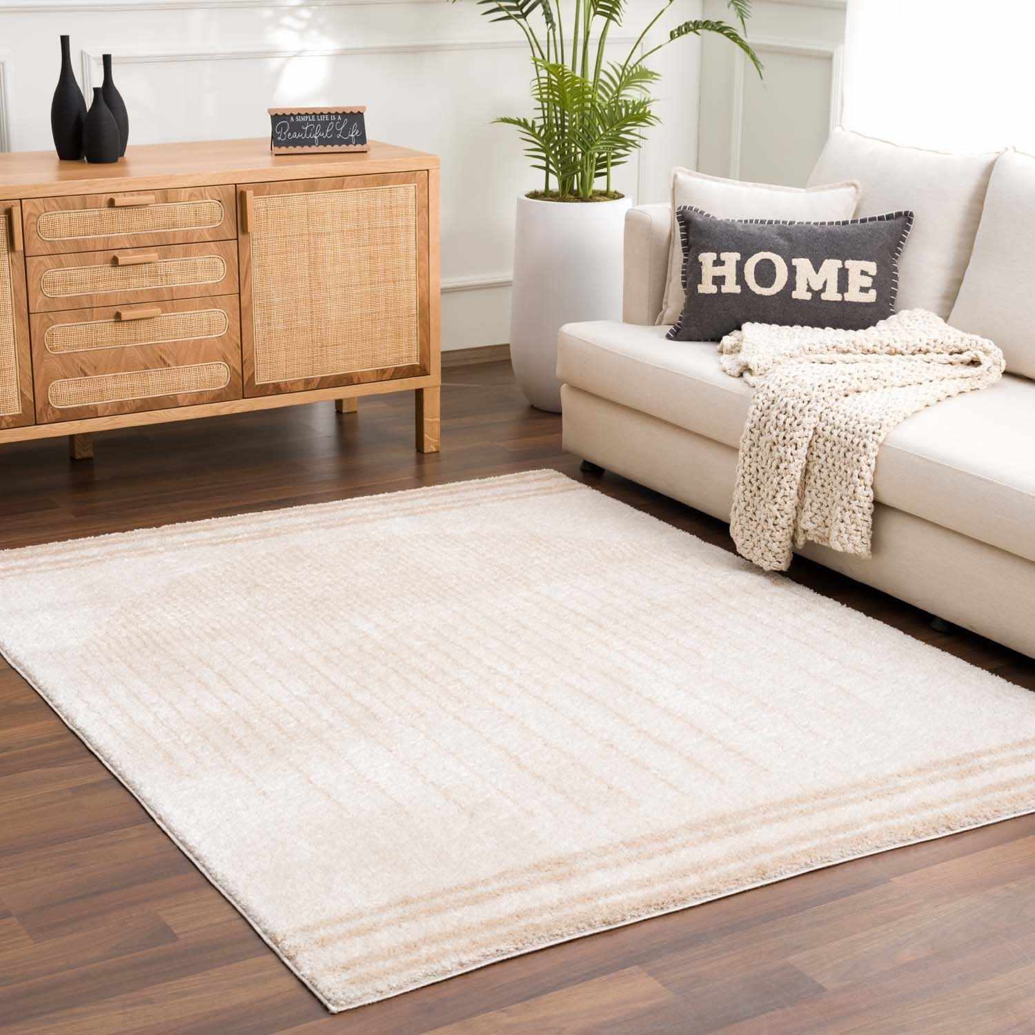 Apichu Beige Washable Area Rug - Ornate Home
