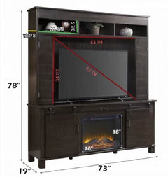 Apison Espresso Entertainment Center w/Fireplace - Ornate Home