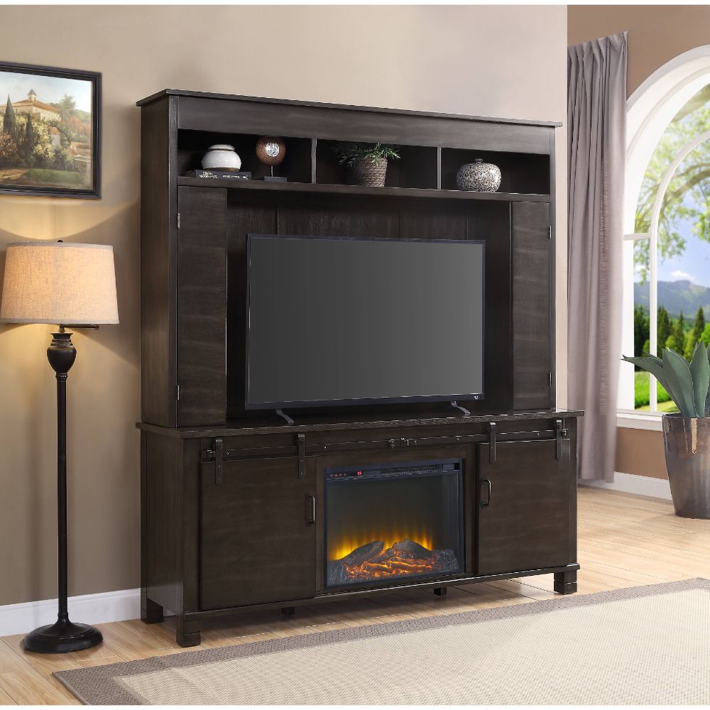 Apison Espresso Entertainment Center w/Fireplace - Ornate Home