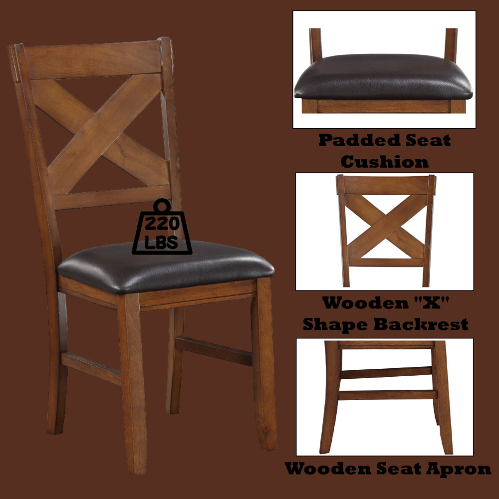 Apollo Espresso PU & Walnut Side Chair (Set of 2) - Ornate Home
