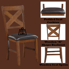 Apollo Espresso PU & Walnut Side Chair (Set of 2) - Ornate Home