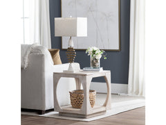 Apollo Tan/White End Table - Ornate Home