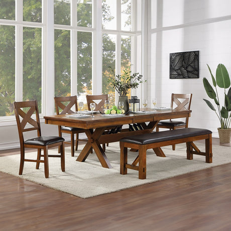 Apollo Upholstered Dining Bench in Walnut - Ornate Home