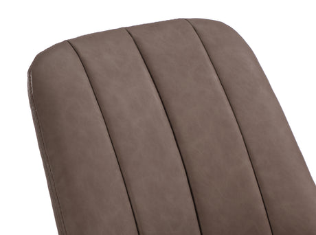 Apollo Upholstered Dining Chair in Cinnamon Synthetic Leather and Brushed Bronze Metal (Set of 2) - Ornate Home