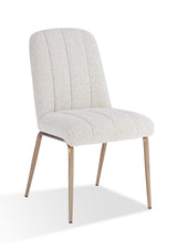 Apollo Upholstered Dining Chair in Ricotta Boucle and Brushed Bronze Metal (Set of 2) - Ornate Home