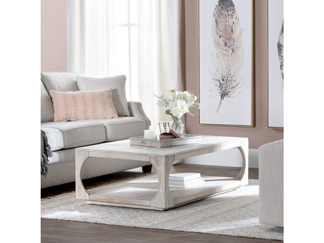 Apollo White/Tan Cocktail Table - Ornate Home