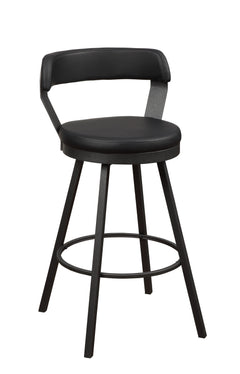Appert Black/Dark Gray Swivel Pub Height Chair (Set of 2) - Ornate Home