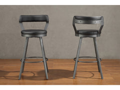 Appert Black/Dark Gray Swivel Pub Height Chair (Set of 2) - Ornate Home