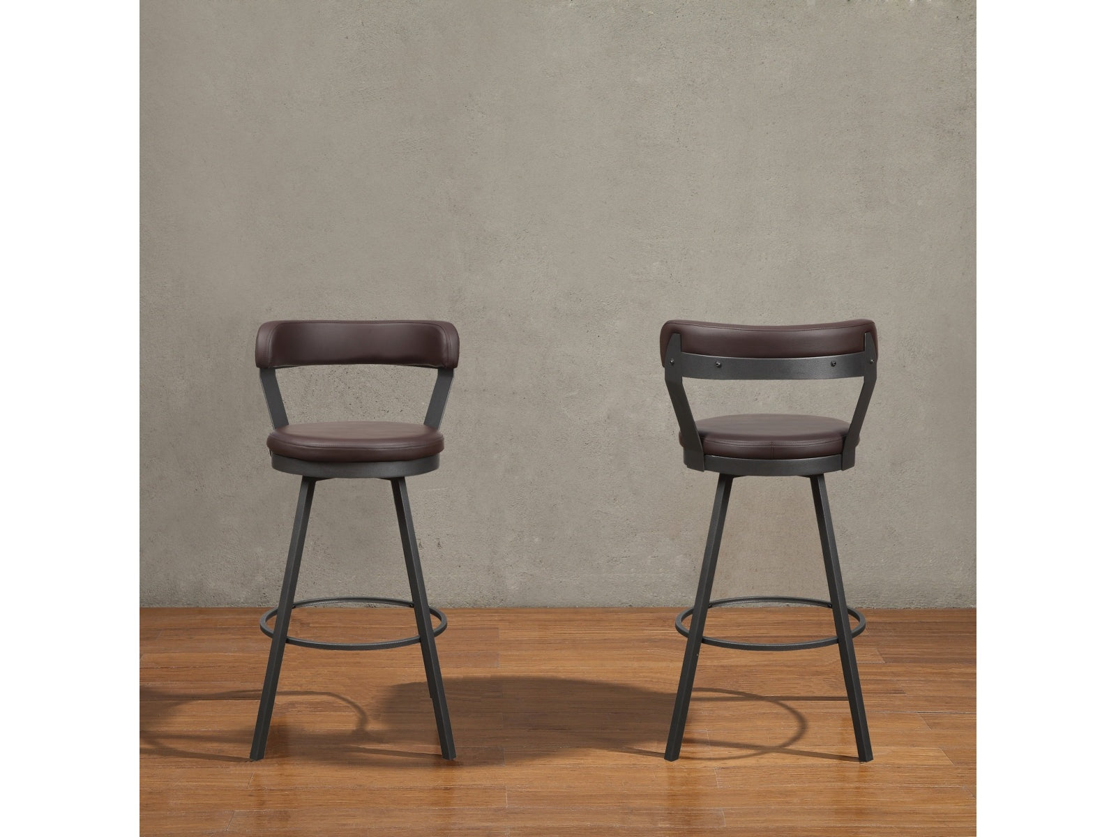 Appert Brown/Dark Gray Swivel Pub Height Chair (Set of 2) - Ornate Home