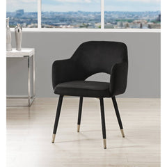 Applewood Black Velvet & Gold Accent Chair - Ornate Home