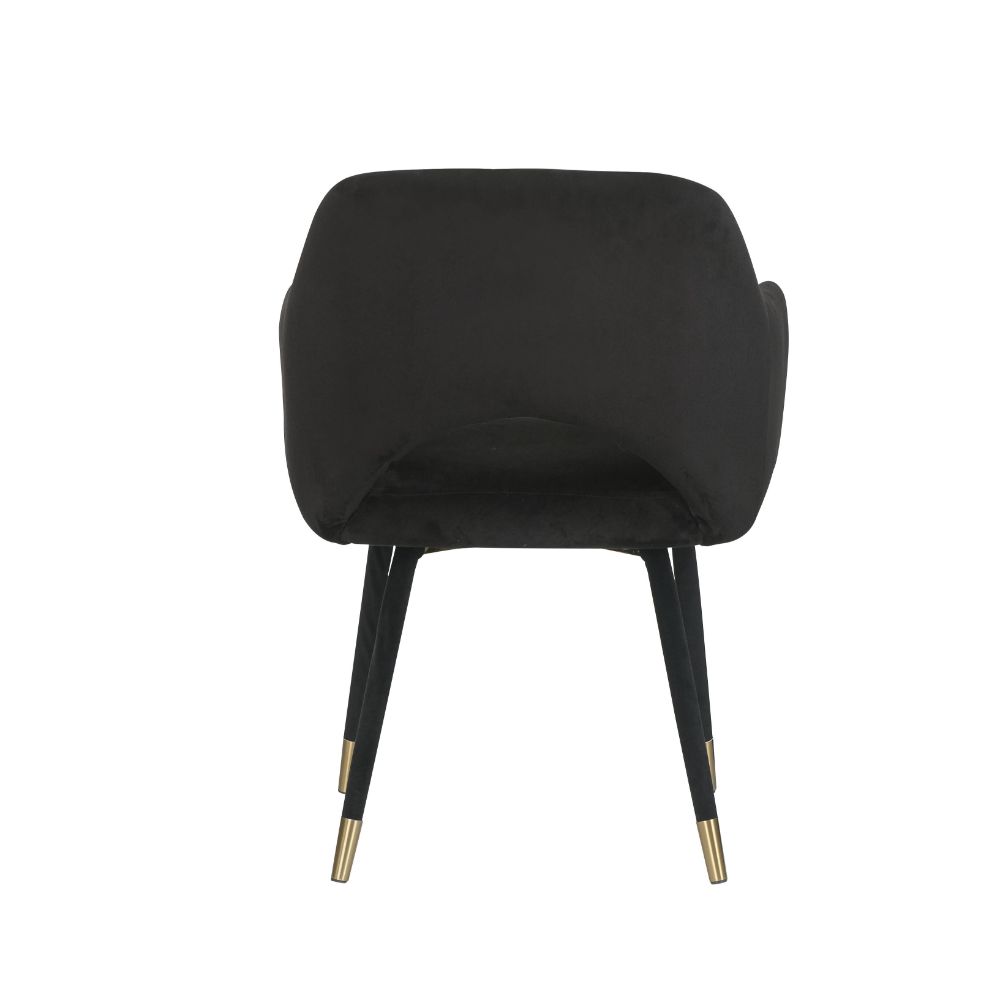 Applewood Black Velvet & Gold Accent Chair - Ornate Home