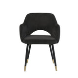 Applewood Black Velvet & Gold Accent Chair - Ornate Home