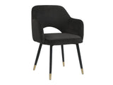 Applewood Black Velvet & Gold Accent Chair - Ornate Home