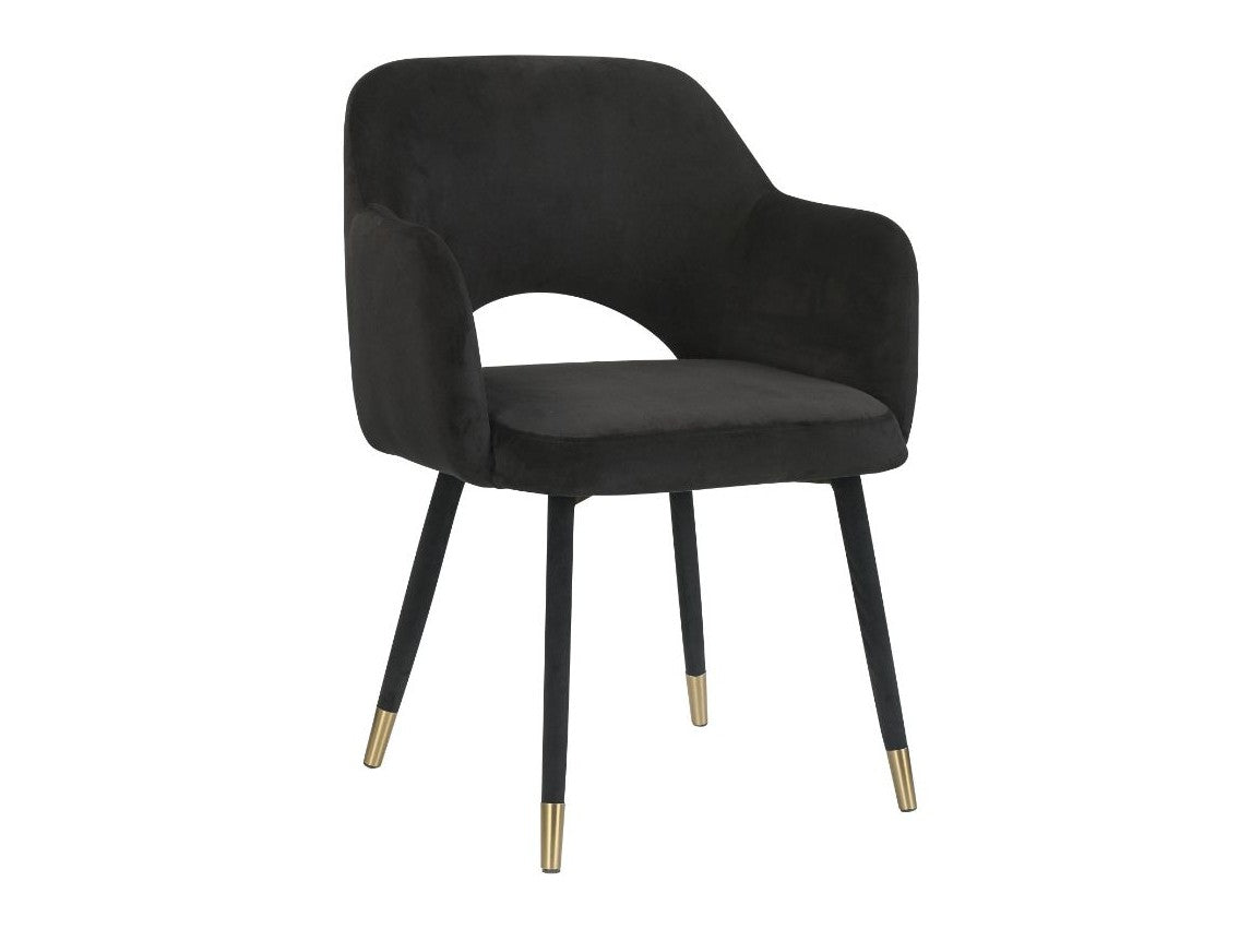 Applewood Black Velvet & Gold Accent Chair - Ornate Home
