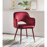 Applewood Bordeaux-Red Velvet & Gold Accent Chair - Ornate Home