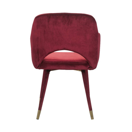 Applewood Bordeaux-Red Velvet & Gold Accent Chair - Ornate Home