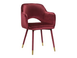 Applewood Bordeaux-Red Velvet & Gold Accent Chair - Ornate Home