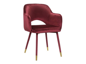 Applewood Bordeaux-Red Velvet & Gold Accent Chair - Ornate Home
