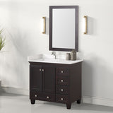 Aprea White/Espresso Vanity Set w/ Mirror - Ornate Home