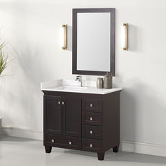 Aprea White/Espresso Vanity Set w/ Mirror - Ornate Home