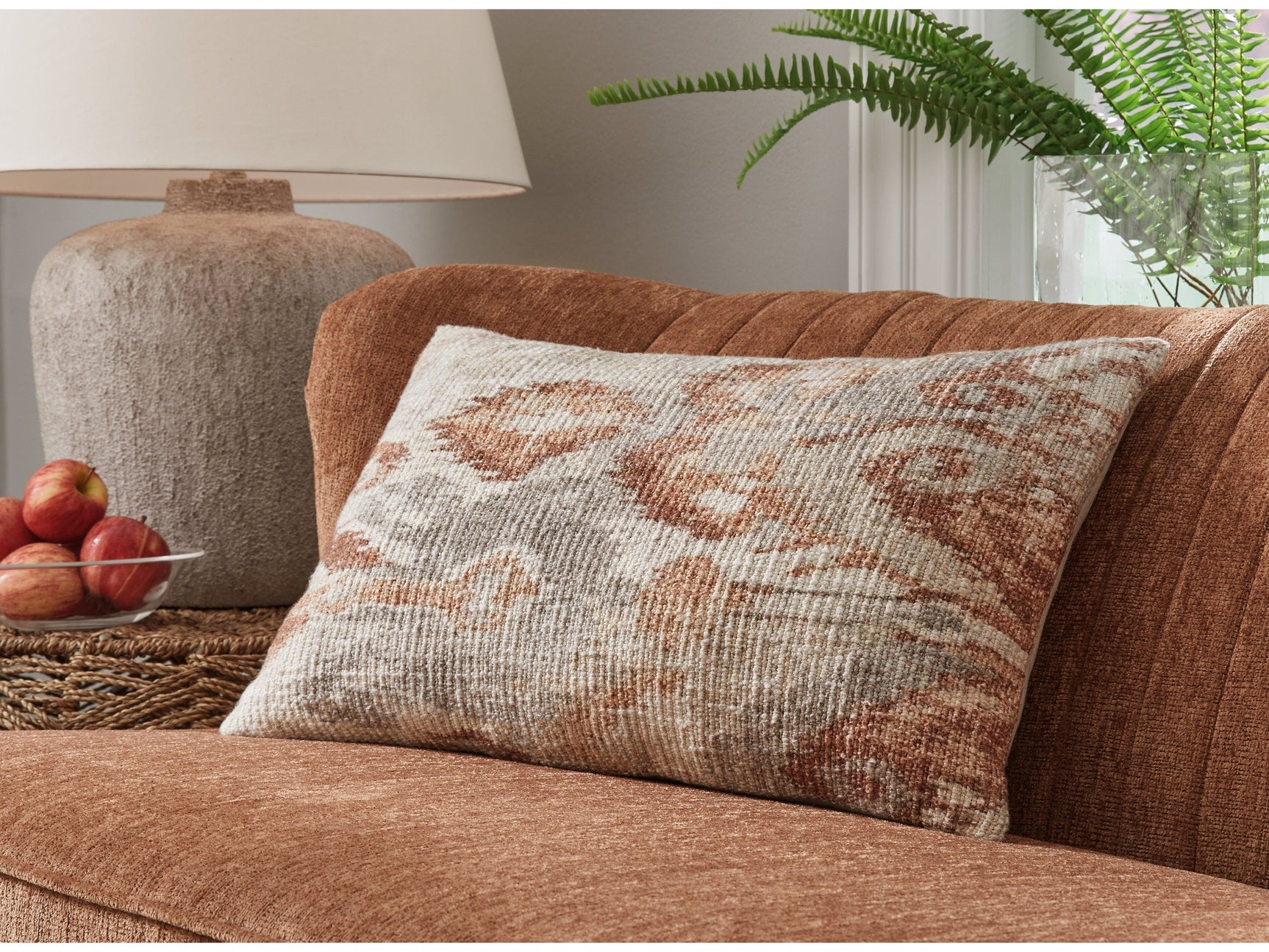 Aprover Rust/Gray/White Pillow (Set of 4) (Online Special Price) - Ornate Home