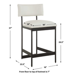 Apsley Black Counter Stool - Ornate Home