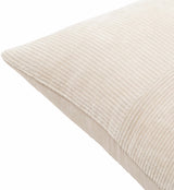 Aqil Beige Corduroy Patchwork Accent Pillow - Ornate Home