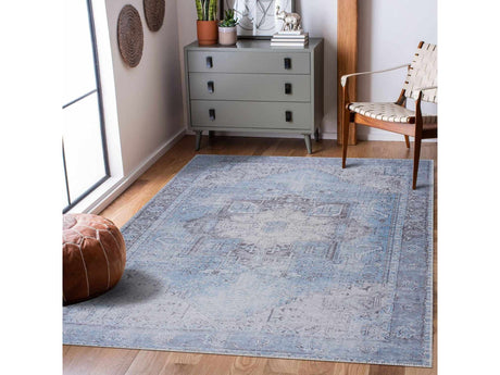 Aqua Rosman Washable Area Rug - Clearance - Ornate Home