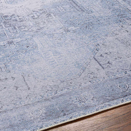 Aqua Rosman Washable Area Rug - Clearance - Ornate Home