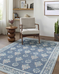 Aquene Denim Washable Area Rug - Ornate Home