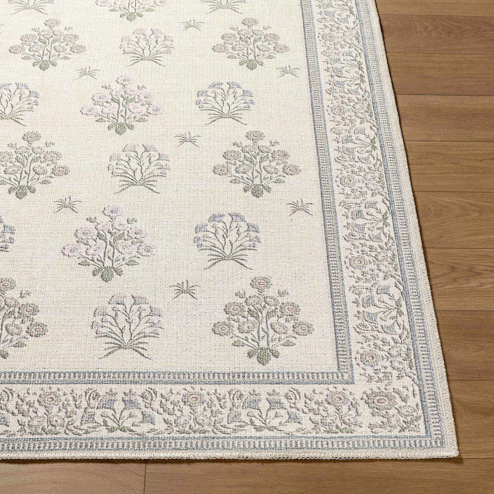 Aquene Ivory Washable Area Rug - Ornate Home