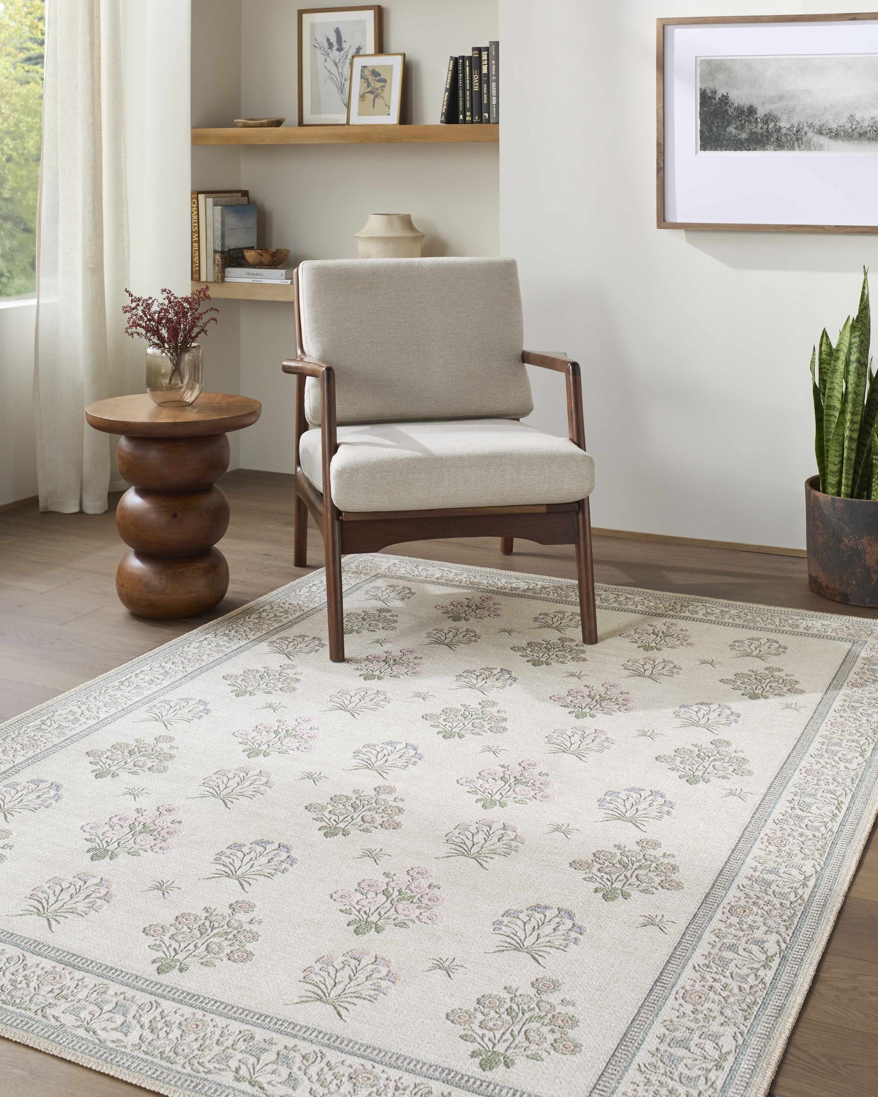 Aquene Ivory Washable Area Rug - Ornate Home