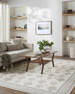Aquene Ivory Washable Area Rug - Ornate Home