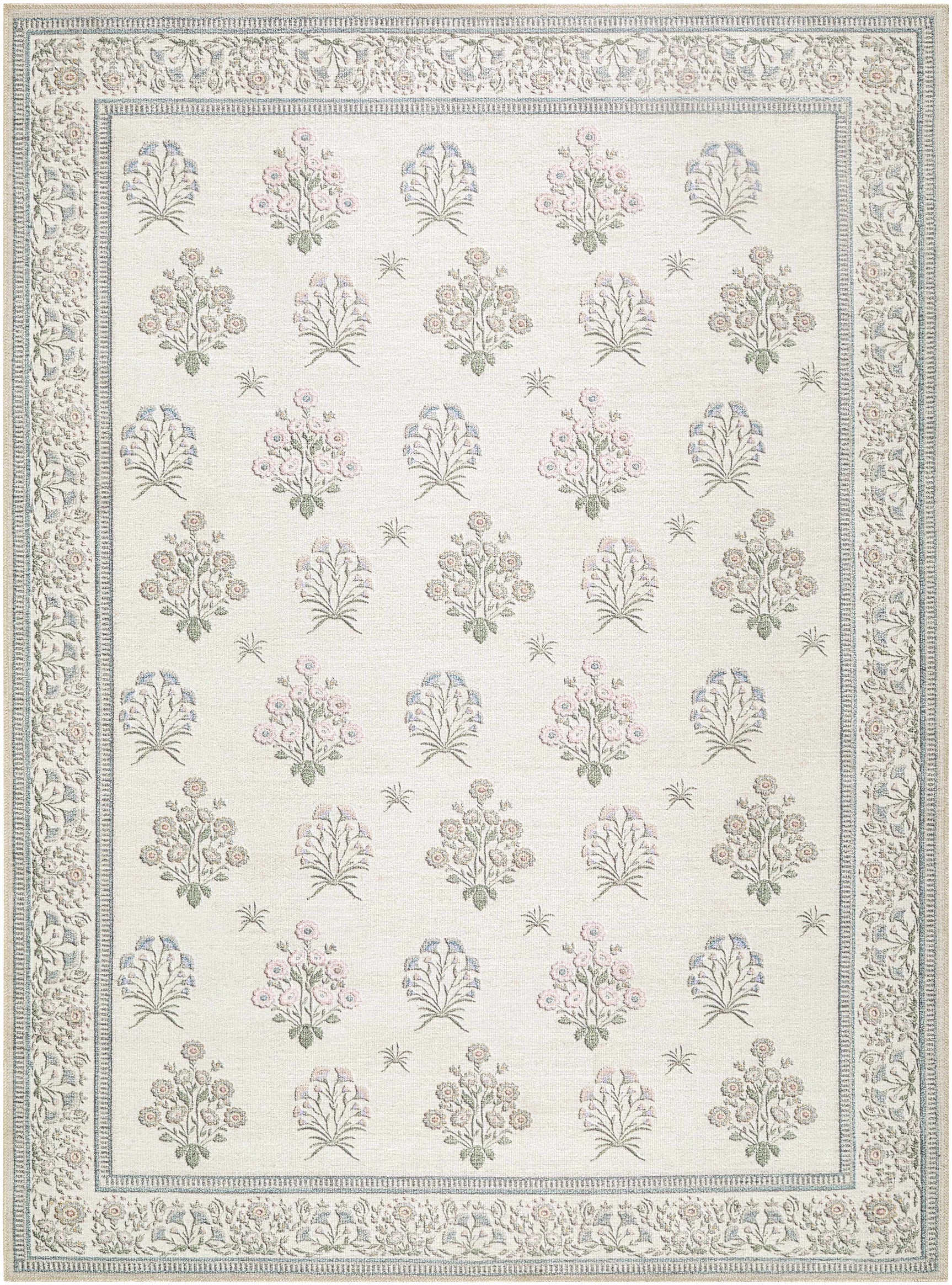 Aquene Ivory Washable Area Rug - Ornate Home