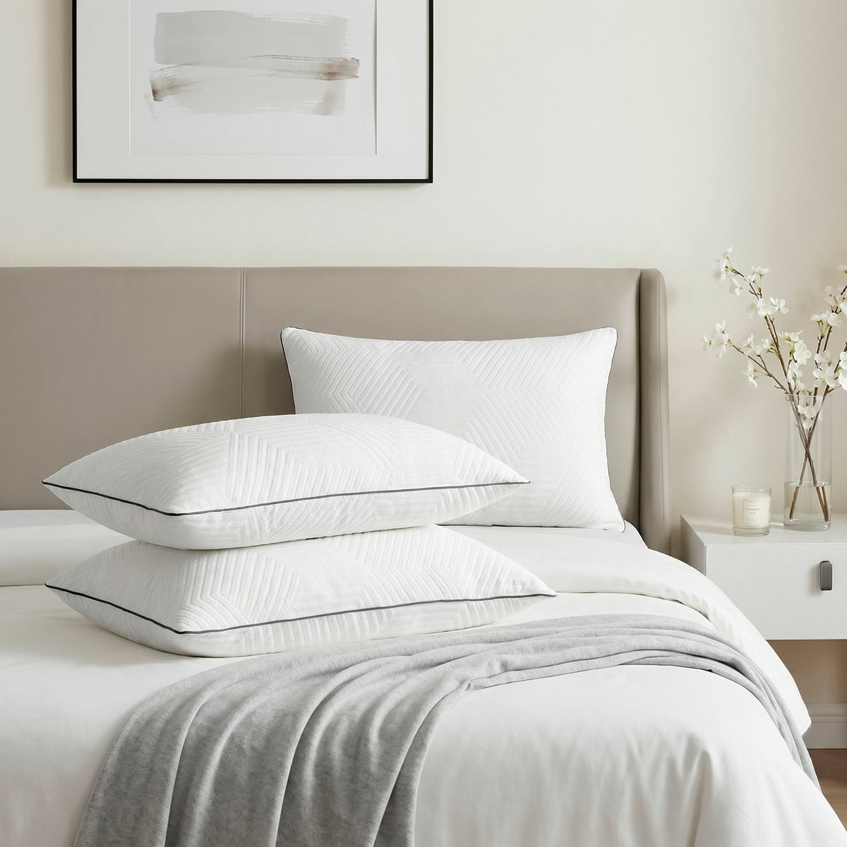 Aquila White Queen Size Shredded Memory Foam Pillow - Ornate Home