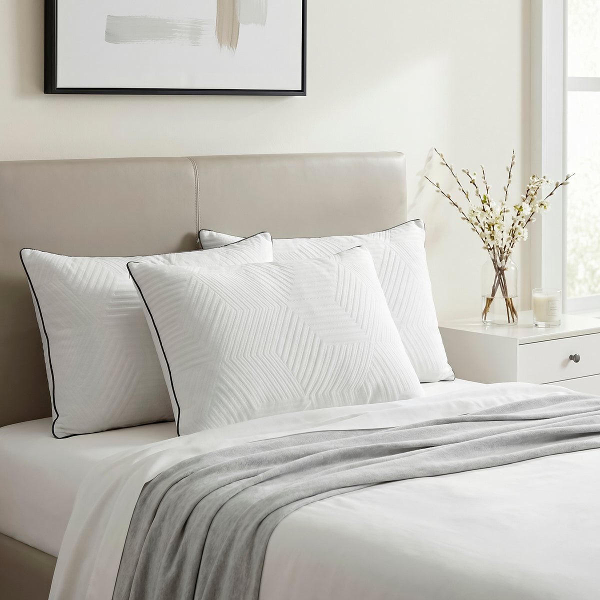 Aquila White Queen Size Shredded Memory Foam Pillow - Ornate Home