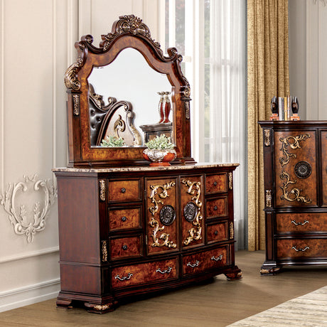 Aquilina Cherry/Oak 4 Pc. Queen Bedroom Set - Ornate Home