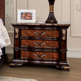 Aquilina Cherry/Oak 5 Pc. Queen Bedroom Set w/ Chest - Ornate Home