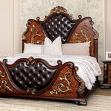 Aquilina Cherry/Oak 5 Pc. Queen Bedroom Set w/ Chest - Ornate Home