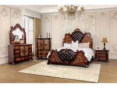 Aquilina Cherry/Oak Queen Bed - Ornate Home