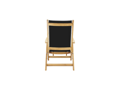 Aquitania Teak Black Outdoor Folding Lounge Deck Chair - Ornate Home