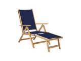 Aquitania Teak Blue Outdoor Folding Lounge Deck Chair - Ornate Home
