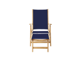 Aquitania Teak Blue Outdoor Folding Lounge Deck Chair - Ornate Home