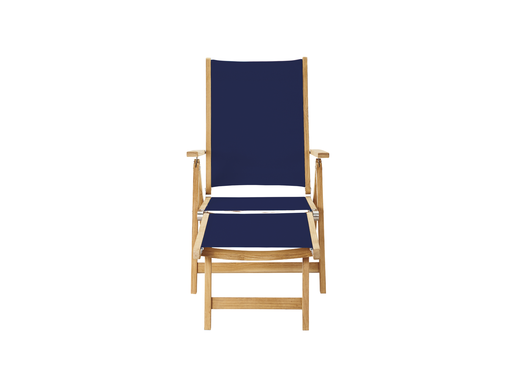Aquitania Teak Blue Outdoor Folding Lounge Deck Chair - Ornate Home