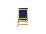 Aquitania Teak Blue Outdoor Folding Lounge Deck Chair - Ornate Home